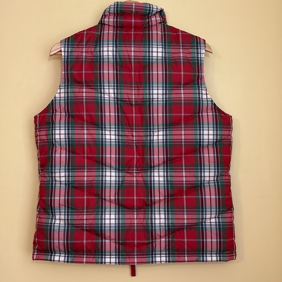 Lands’ End | Classic Red White Green Plaid Zip Front Down Puffer Vest M (8-10) - Picture 17 of 17